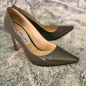 Grey Patent Leather Jimmy Choo Stilettos 38.5